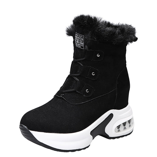 Warm And Velvet Cushioned Thick Soled Cotton Shoes