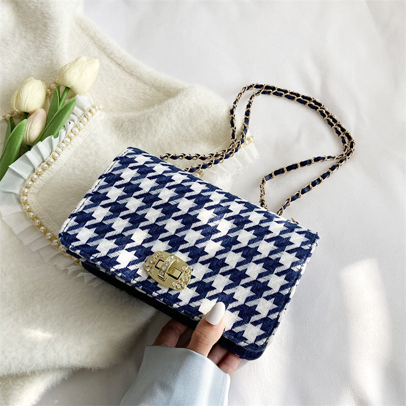 Western Style Simple Street Print Plaid One-shoulder Messenger Bag