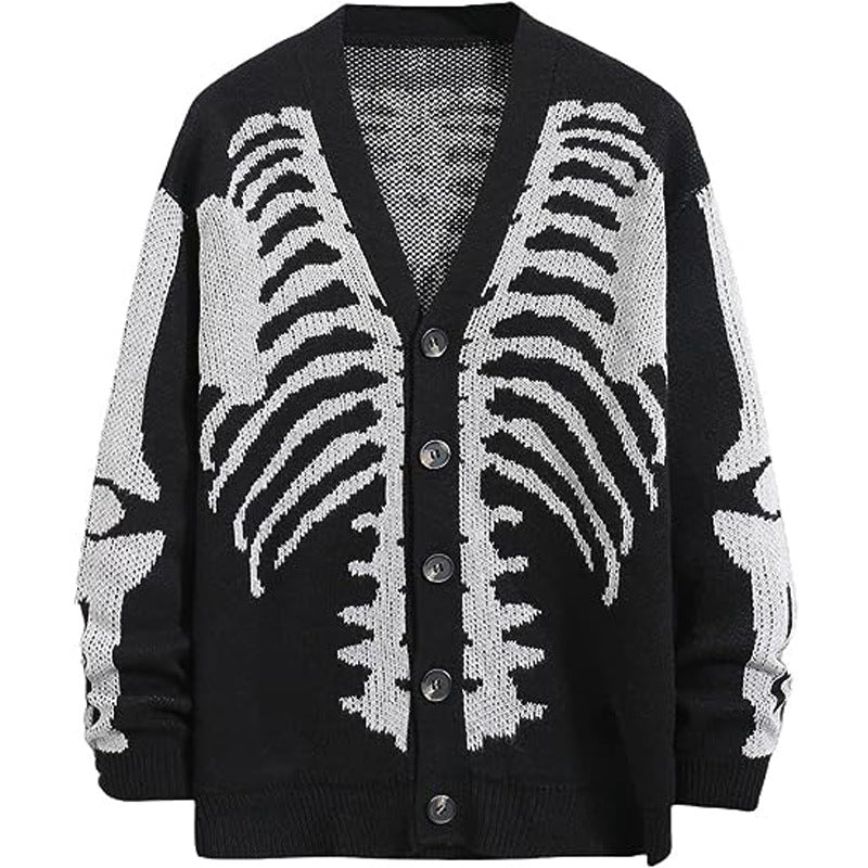 Women's Skull Halloween Knitted Sweater Coat