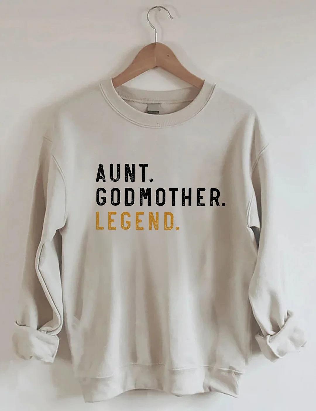 Women's Letter Printed Off-shoulder Round Neck Sweater