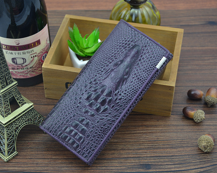Women's Casual Long Zippered Leather Wallet