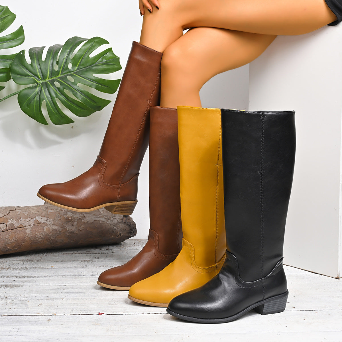 British-style Knee-high Boot With A Shaft That Doesnt Reach The Knee