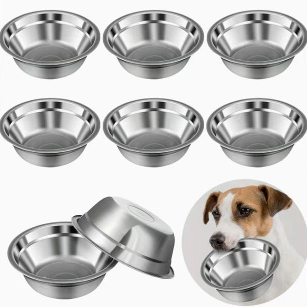 Nourriture pour chat alimentation pour animaux Assiette pour animaux en acier inoxydable Bassin à riz épaissi