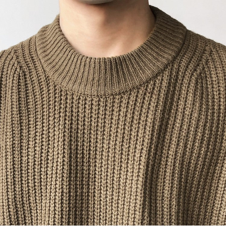Winter Round Neck Sweater Men's Thick Section
