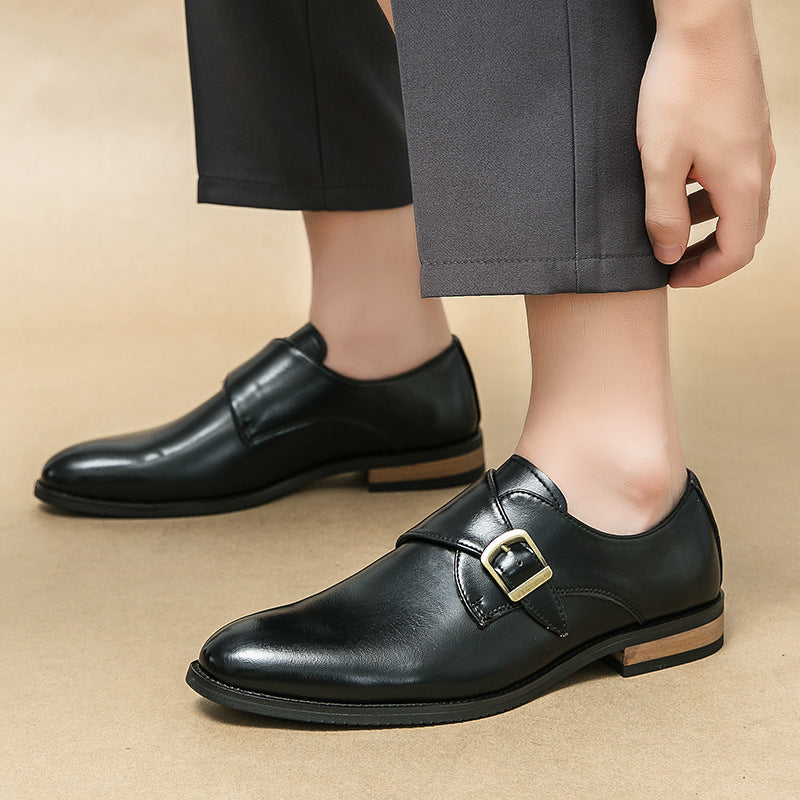 Lædersko Herrer Business Formel Casual Åndbar Højere Slip-on Spænde