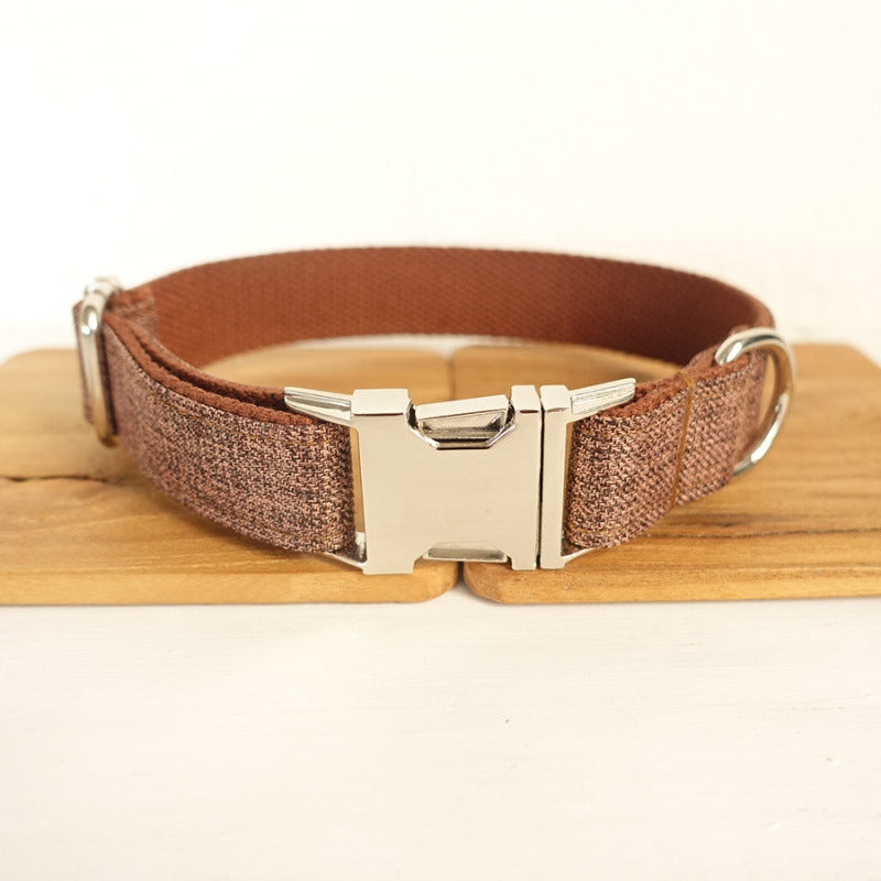 Pet Bow Dog Collar Leash Set Thick Double-layer Tear-resistant Dog Collar