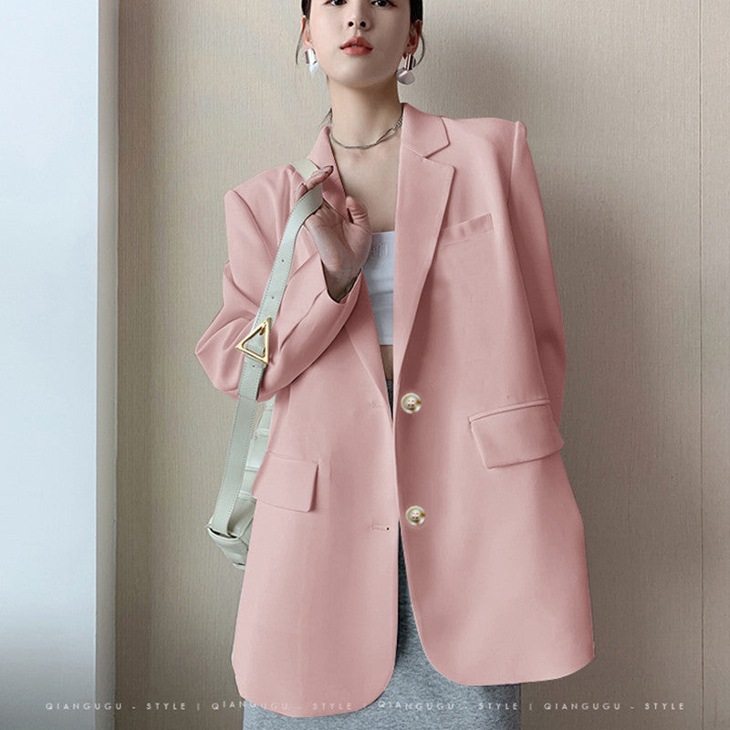 Women's Solid Color Casual Korean Loose Jacket