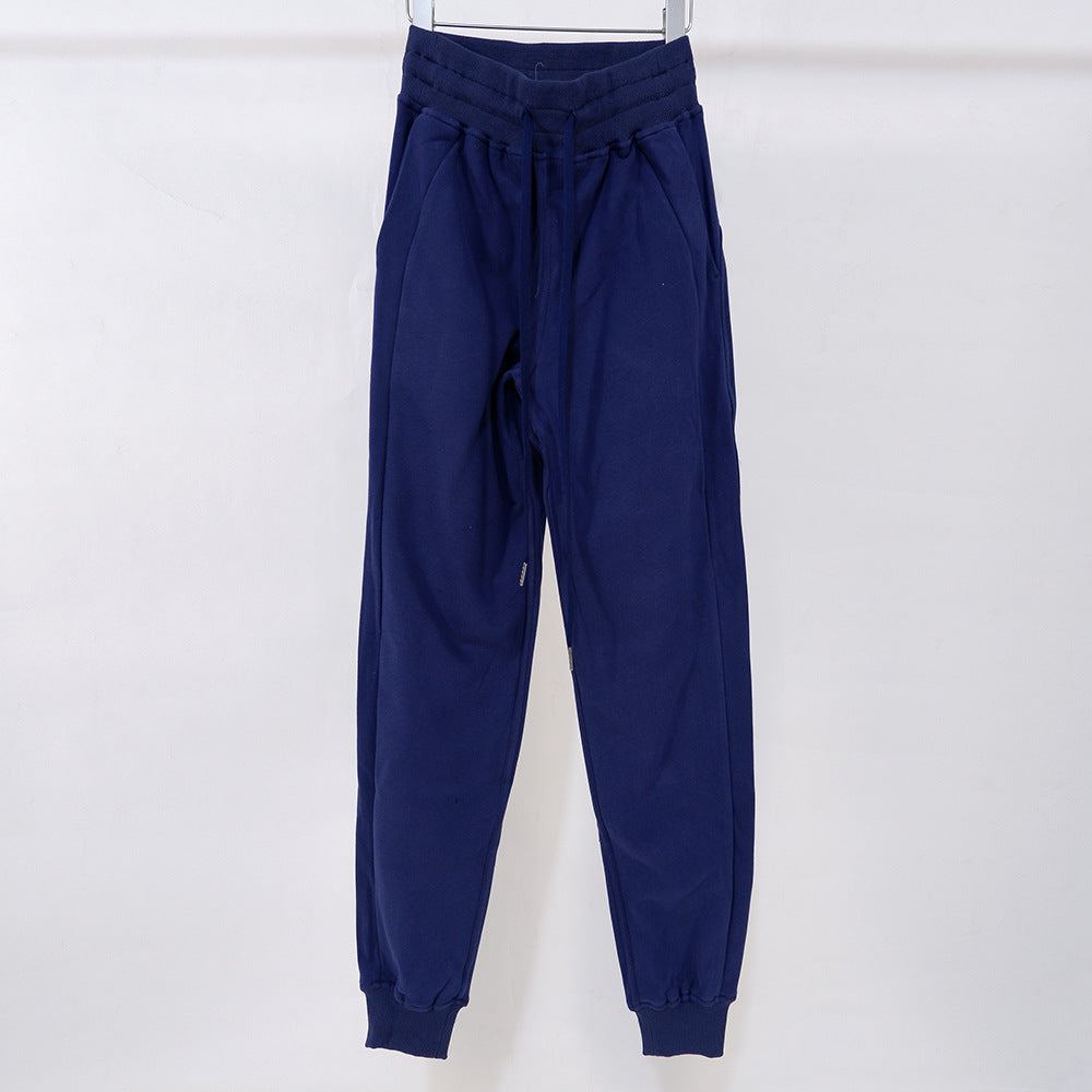 Drawstring Sports Pure Cotton Outdoor Fitness Ankle-tied Women Plus Velvet Sweater Pants