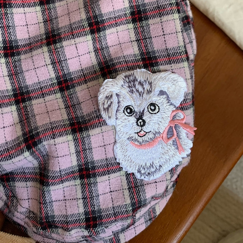 Y2g Japansk Plaid Sød Pige Hvalp Broderi Avancerede Huer