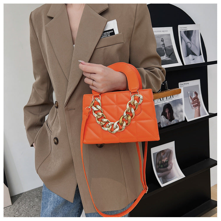 Fashion Rhombus Chain Handheld Small Square Bag