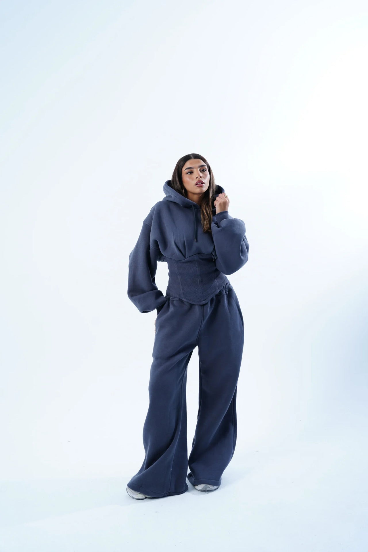 Womens Slim-fit Hoodie And Pants Two-piece Set