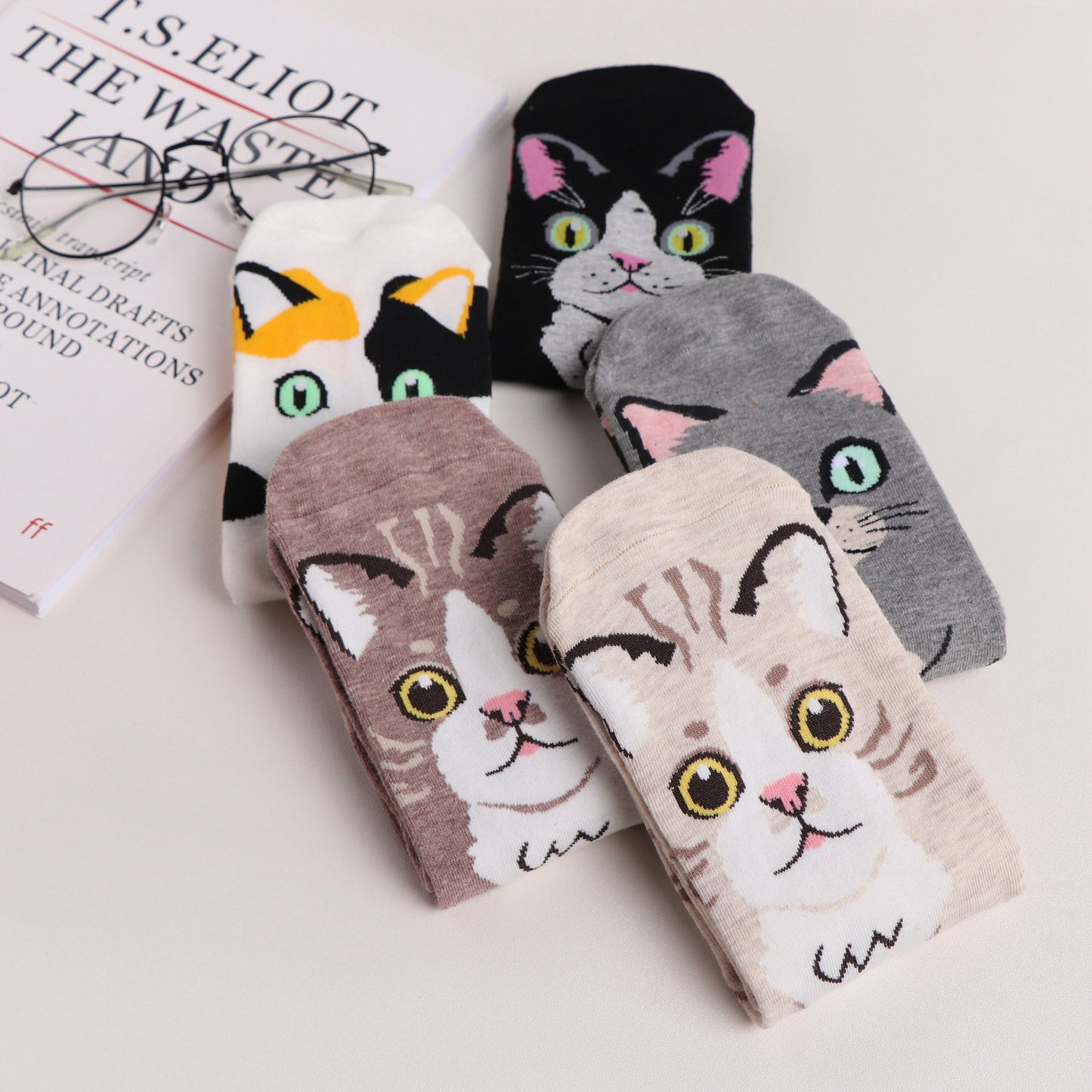 Straight Socks Animal Cute Female  Cat Cotton Comfortable Tube Socks