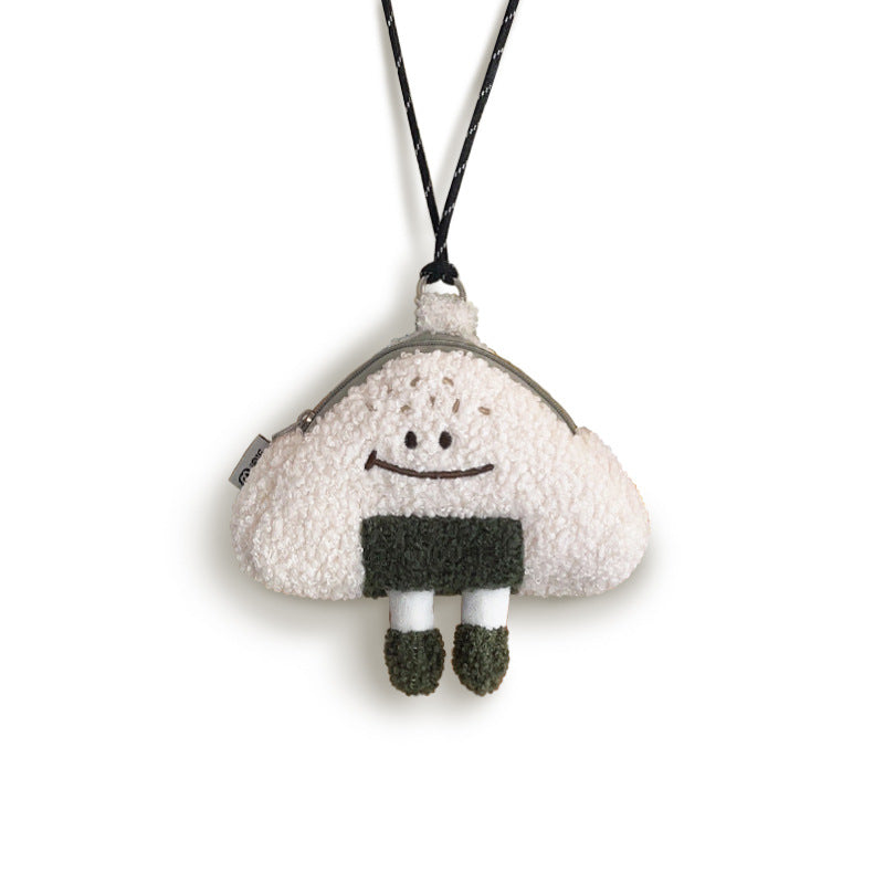 Cartoon Cute Expression Rice Ball Messenger Bag Halter