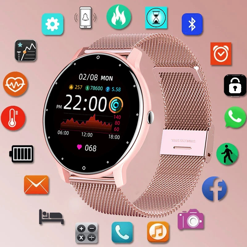 2025 Smart Watch Ladies Full Touch Screen Sports Fitness Watch IP67 Waterproof Bluetooth for Android Ios Smart Watch Female