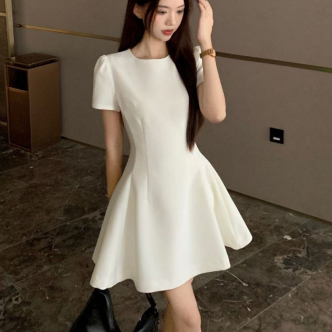 Women's Solid-Colored Casual All-Match Short-Sleeve Dress