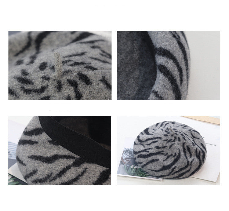 Women's Fashion Versatile Striped Jacquard Beret