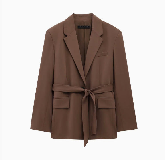 Women's Belted Blazer And Pants