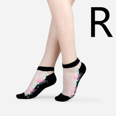 Short Transparent Non-slip Wear-resistant Invisible Cotton Bottom Crystal Boat Socks