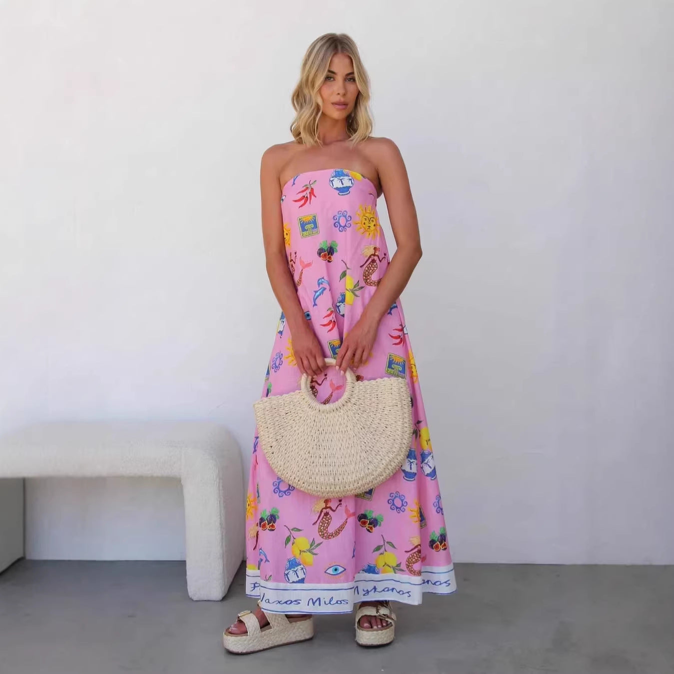 Female Creative Printed Sleeveless Versatile Dress