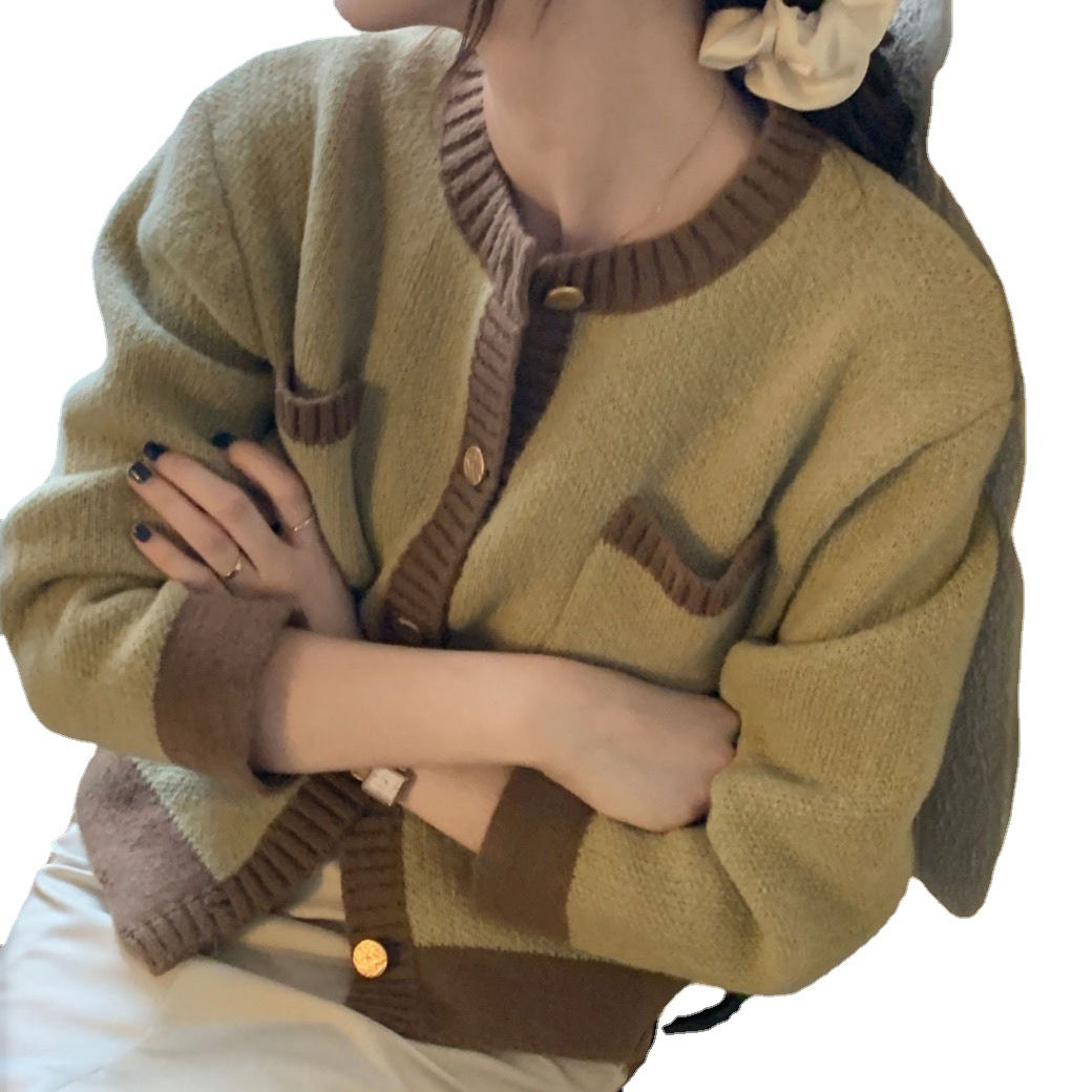Women's Soft Waxy Sweater Foreign Style Short Coat