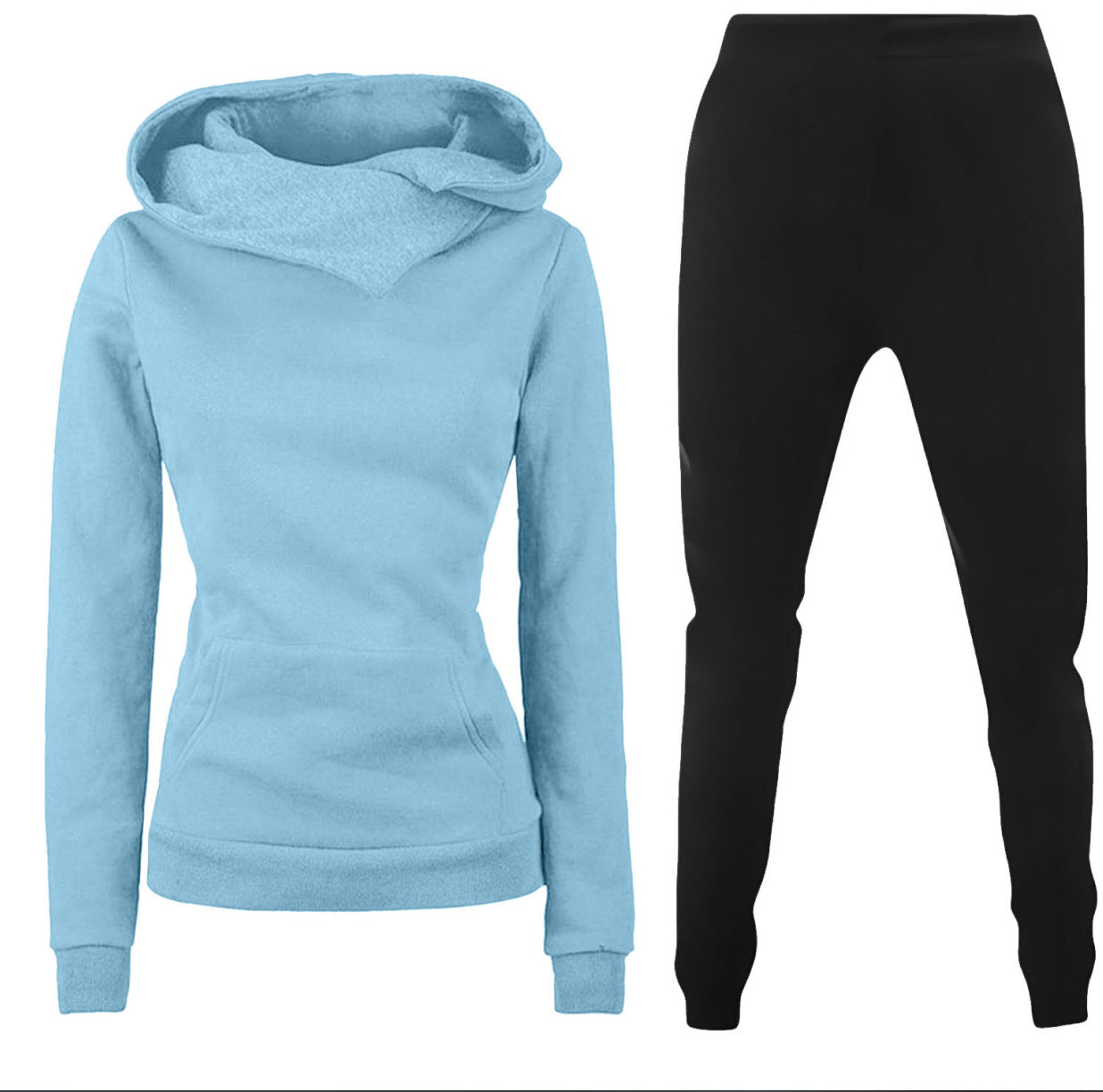 Ladies Hooded Sweater Casual Suit Two-piece Set