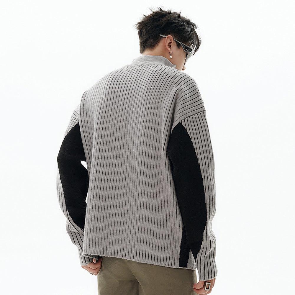 Men's Fashion Stripe Knitted Sweater Coat