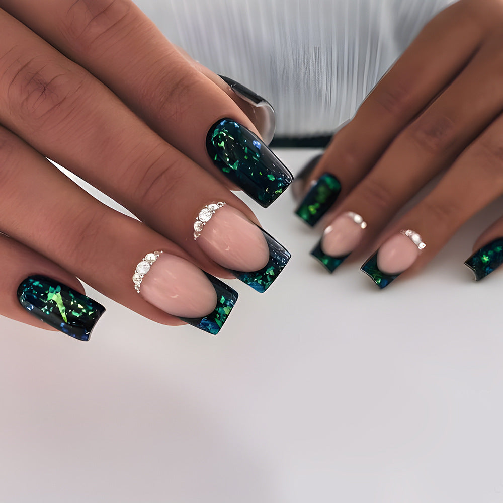 Emerald French Entry Lux Nail Patch Sweet Cool Diamond European Square