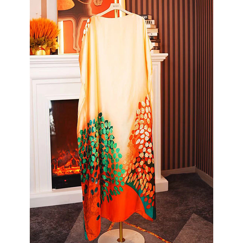 Women's Split Shawl With Contrast Color Pattern Malay Clothing