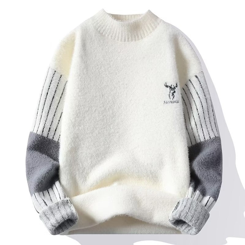 Eksklusiv Fleecforet Halv-rullekrave Sweater til Mænd