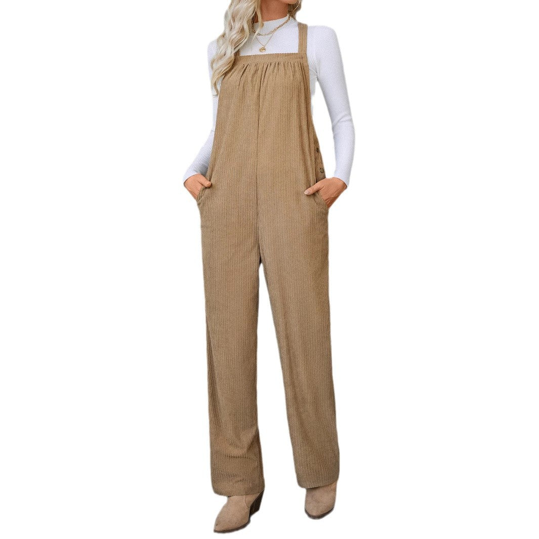 Shoulder Strap Adjustable Corduroy Overalls Special Jumpsuit Loose Bodysuit