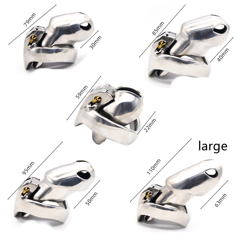 Men's Stainless Steel Chastity Lock Cage Toy
