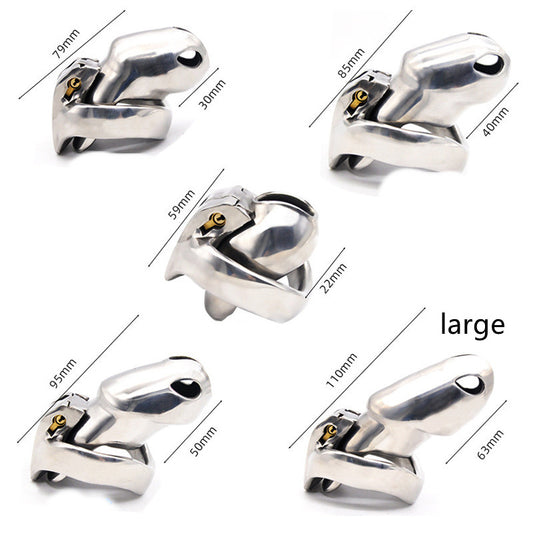 Men's Stainless Steel Chastity Lock Cage Toy