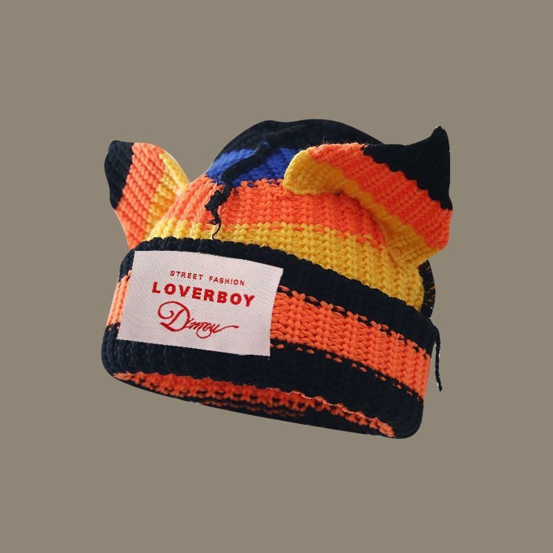 Wool Knitted Woolen Cap Cute Warm
