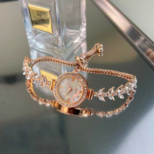 Luxury Diamond-embedded Free Adjustable Bracelet Quartz Watch
