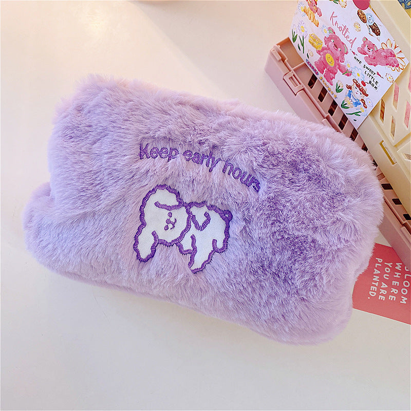 Simple And Cute Plush Cosmetic Bag Cloud