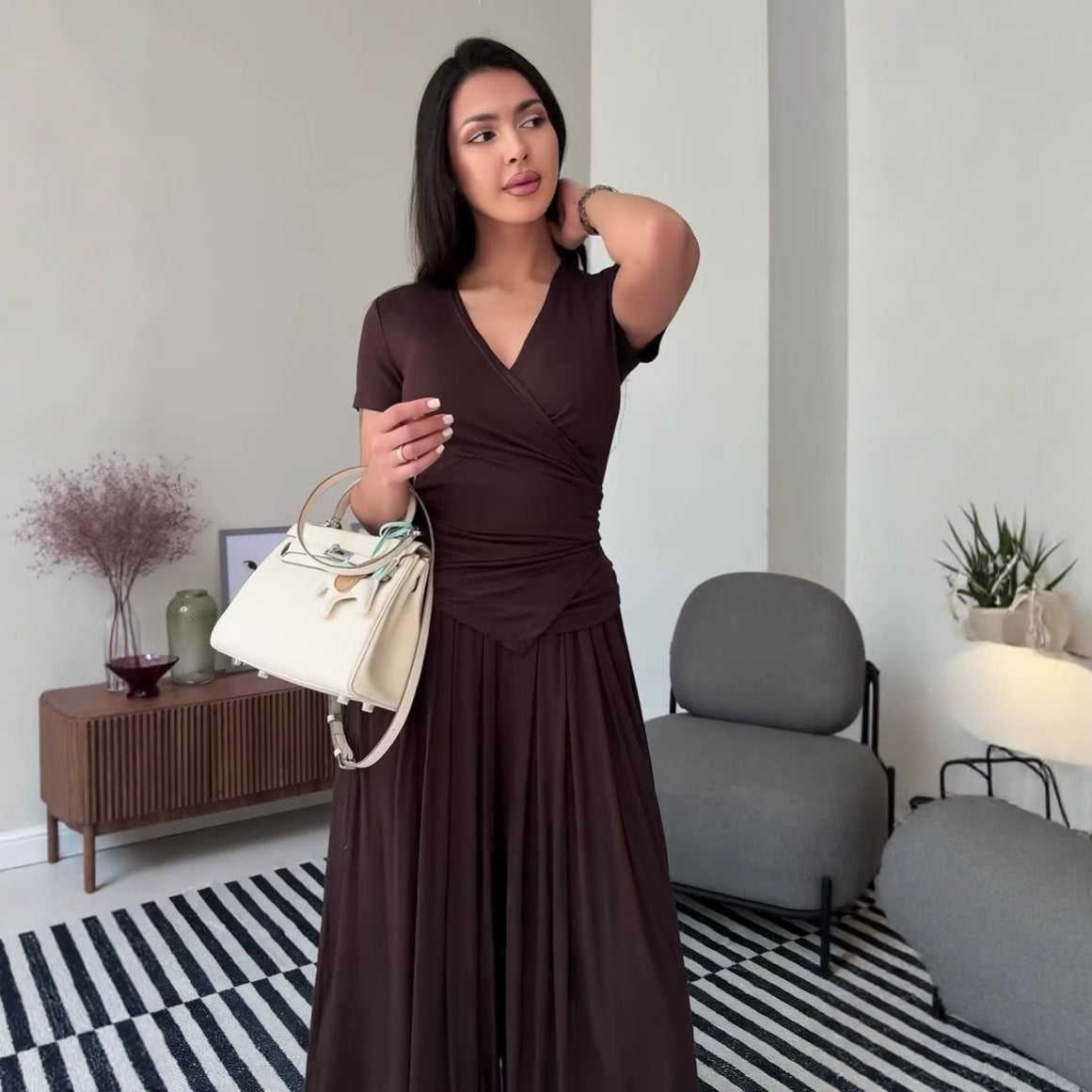 Womens Cozy And Minimalist Casual Two-Piece Set