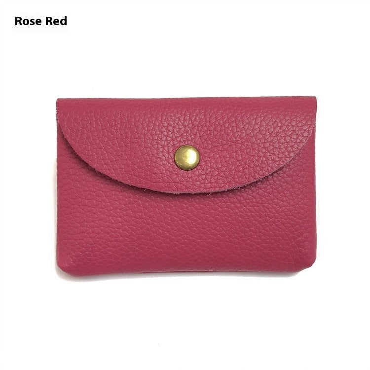 First Layer Cattlehide Leather Fashion Hidden Hook Coin Pocket Card Holder Mini-Portable