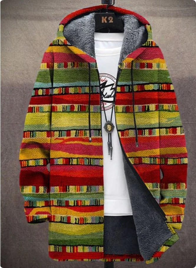 Men's Winter Printed Plush Lining Thick And Windproof