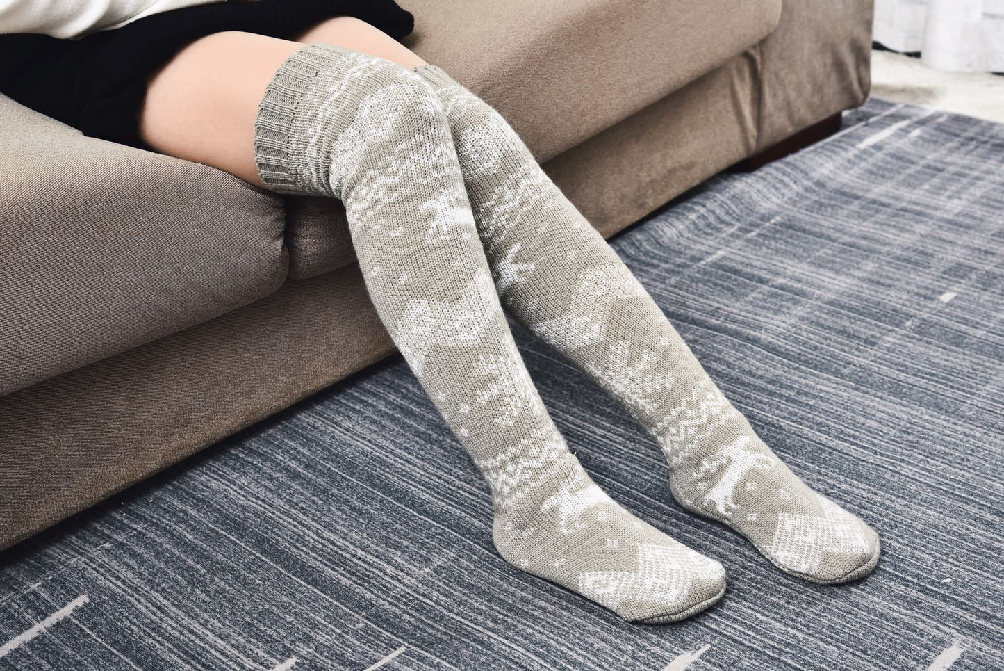 Elk Jacquard Christmas Socks