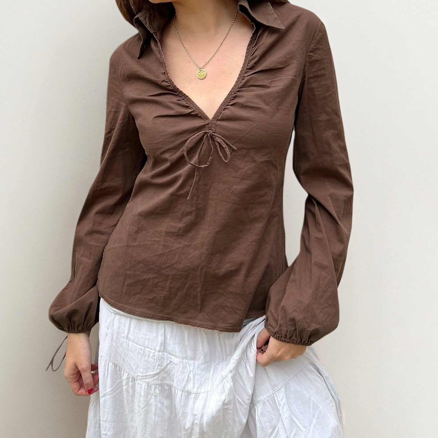 Stylish Minimalist Casual Womens Long Sleeve Top