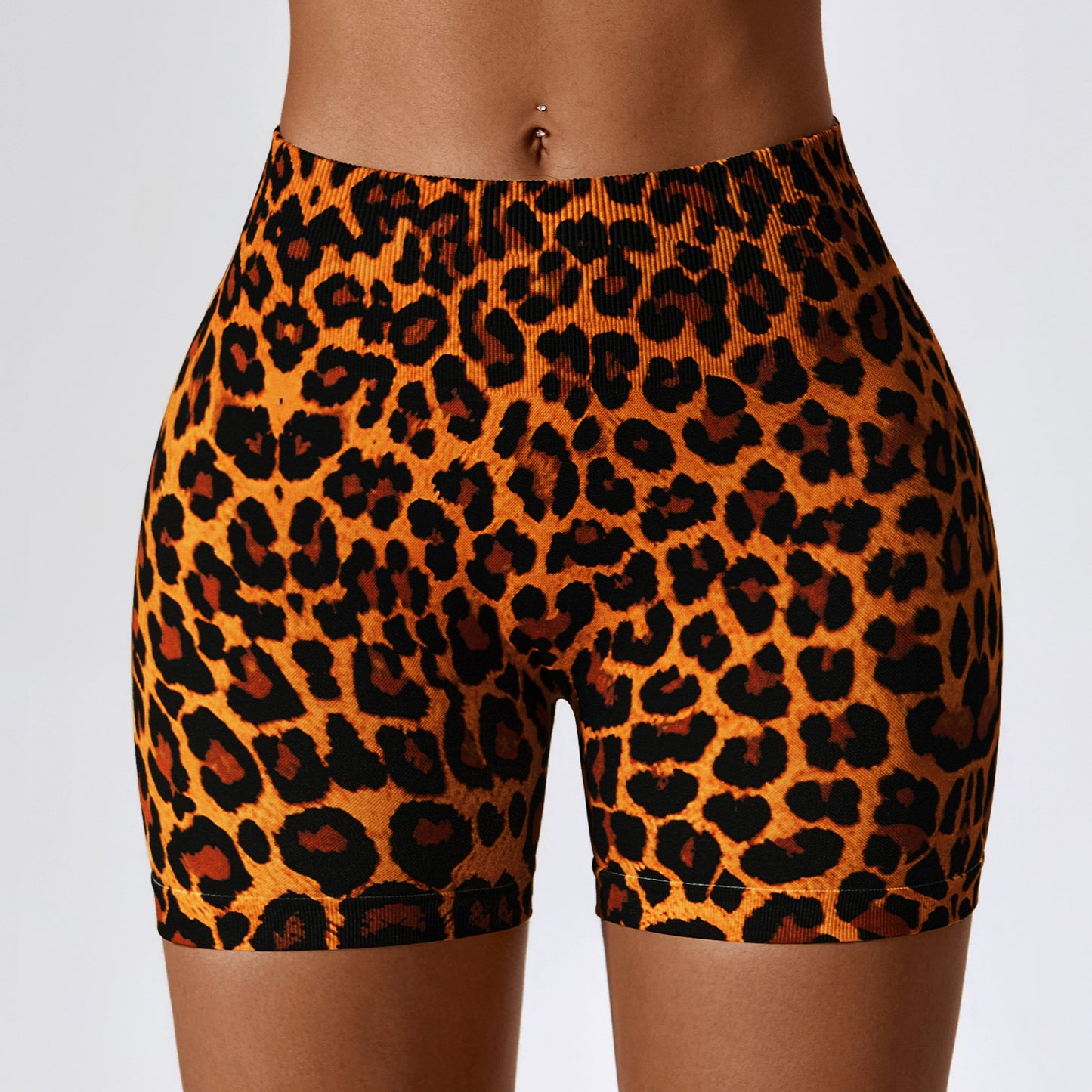 European And American Digital Printing Seamless Yoga Shorts