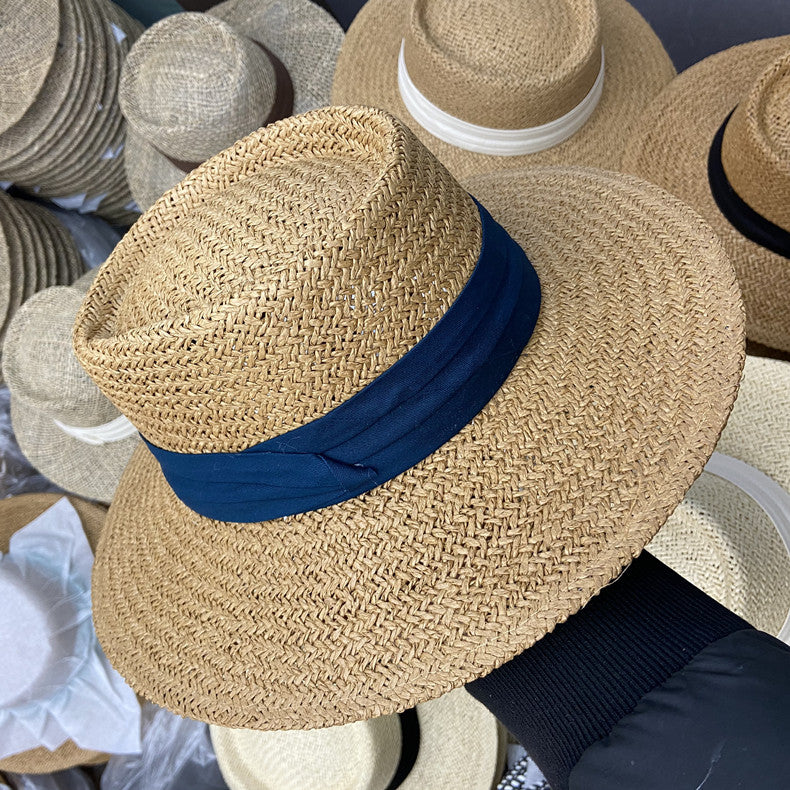 Summer Female Flat Straw Hat Sun Visor Hat Lafite