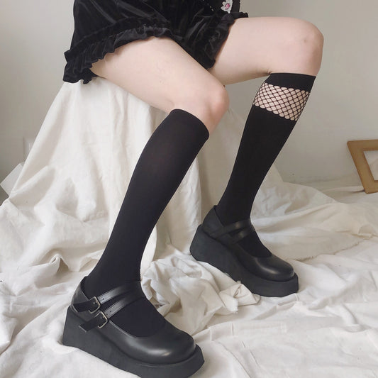 One-piece Stitching Fishnet Stockings Calf Socks