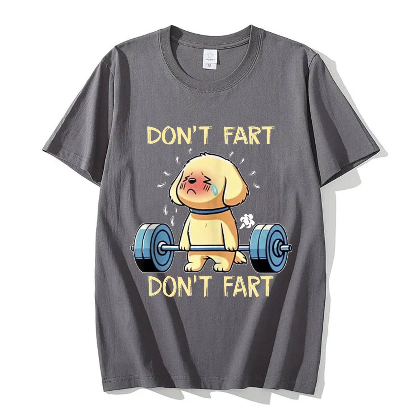 No Fart Funny Weightlifting Dog Pattern T-shirt Premium