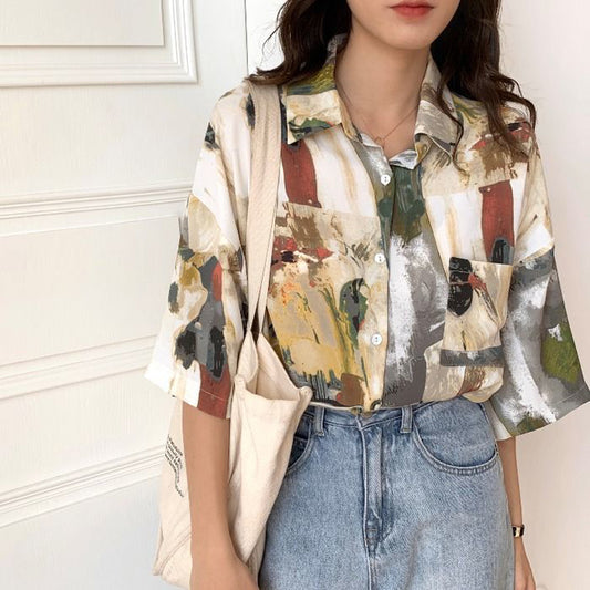 Women's Design Sense Of Flower Long Sleeve Shirt