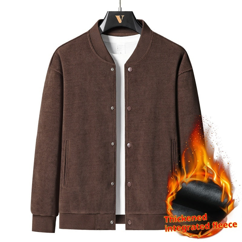 Versatile Solid Color Couple Baseball Jersey For Winter