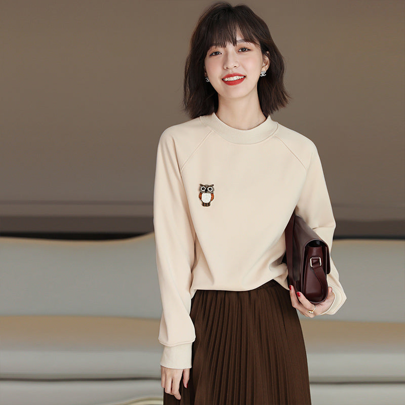 Women's Gentle Style Age-reducing Plus Fleece Thickening Sweater