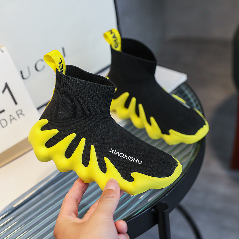 Children's Korean Style Breathable Knitted Socks Casual Sneakers