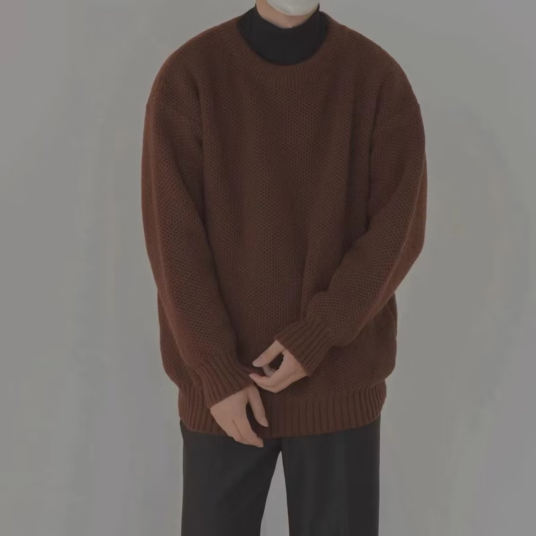 Solid Color Sweater Lazy Soft Glutinous Trendy Harajuku Style