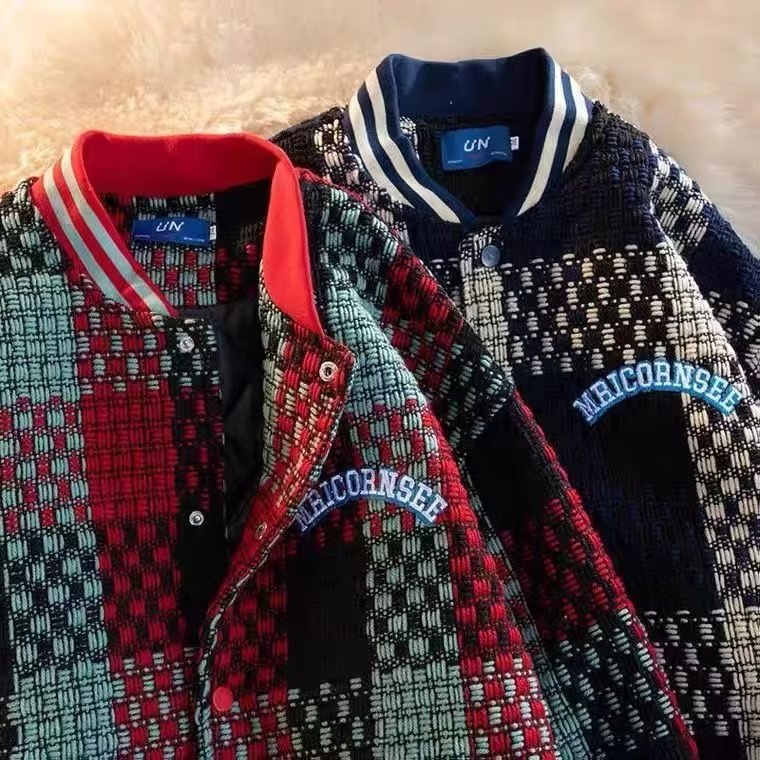 Classic Style Plaid Coat Trendy Pu Shuai Fried Street Design Sense Japanese-style Retro Loose Jacket